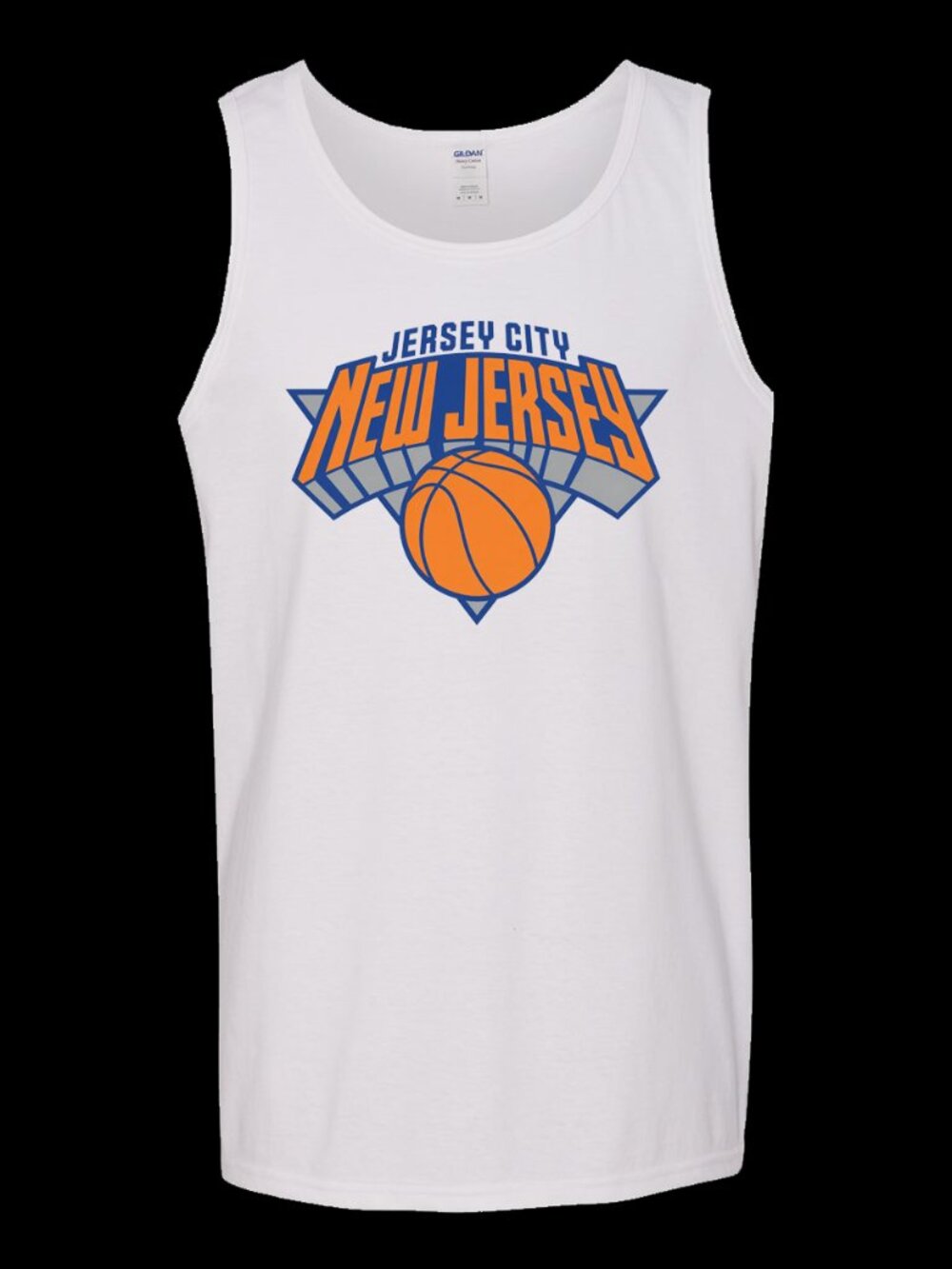 Mens Knicks Tank Top - White w. Blue